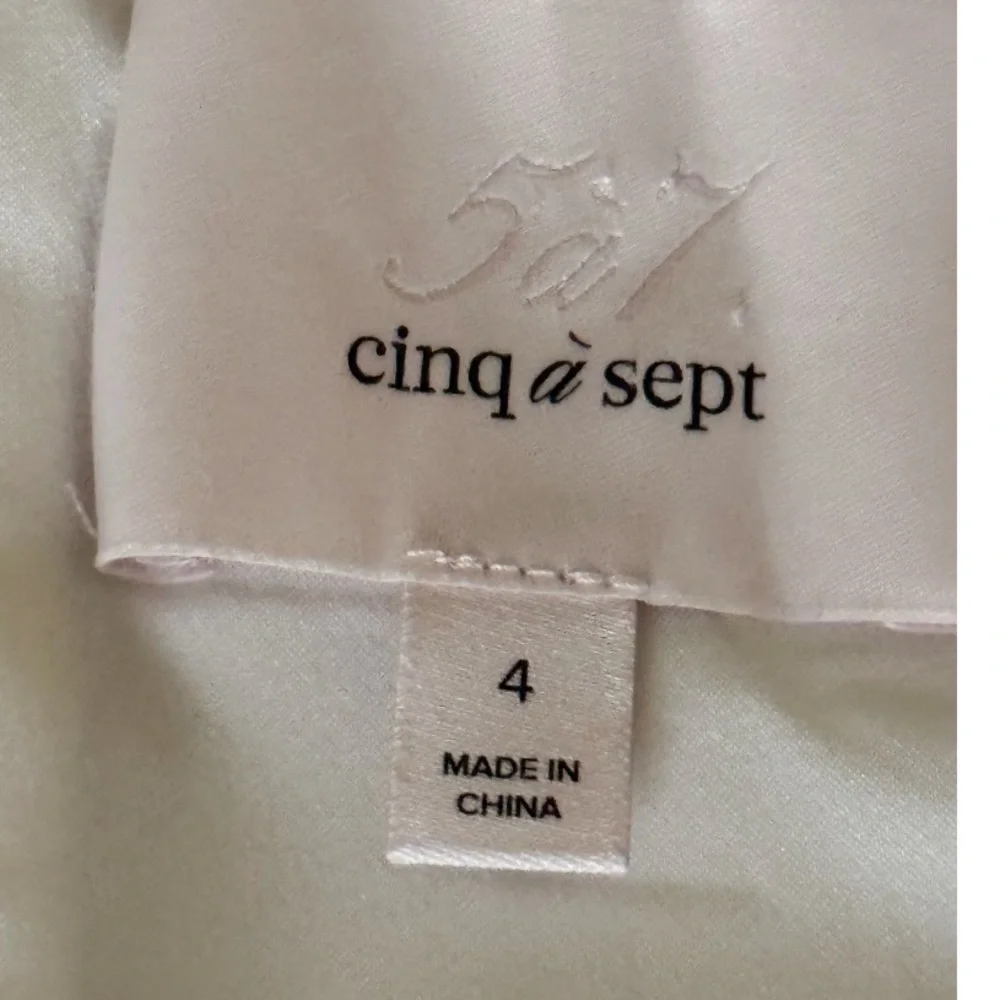 Cinq A Sept The Charolette Pleated Skirt Dress in Off White Size 4 - Picture 8 of 12